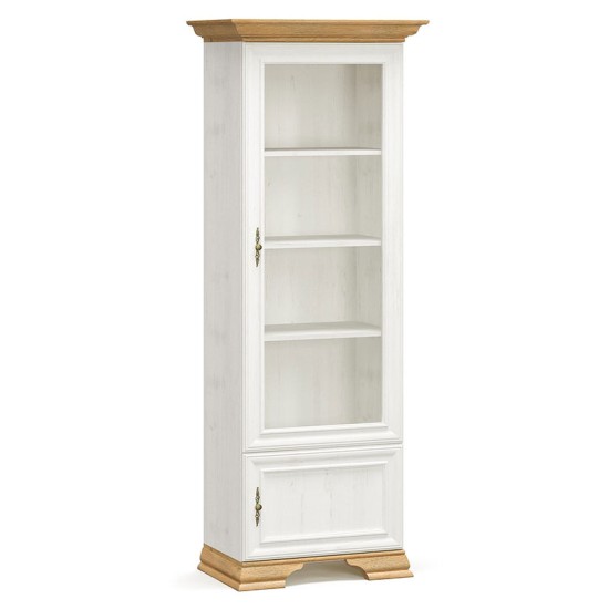 Βιτρίνα Jaden pakoworld golden oak-λευκό antique 70,5x43x197,5εκ Βιτρίνα Jaden pakoworld golden oak-λευκό antique 70,5x43x197,5εκ