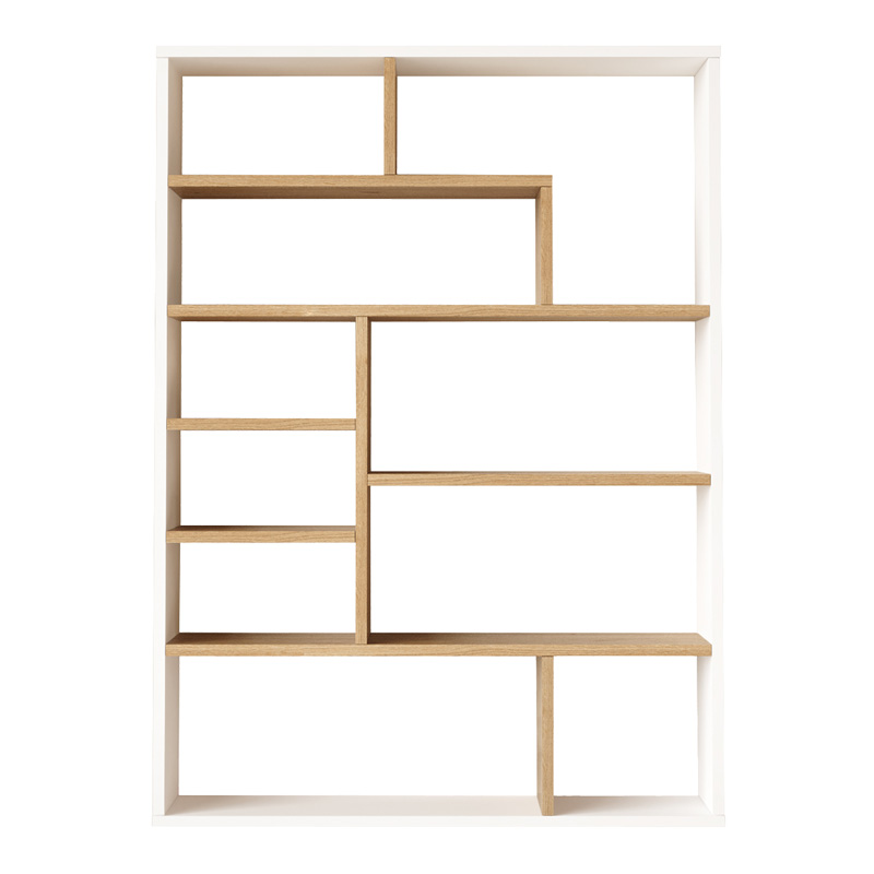 Βιβλιοθήκη Decora pakoworld σε φυσικό-λευκό απόχρωση 90x22x123.6εκ