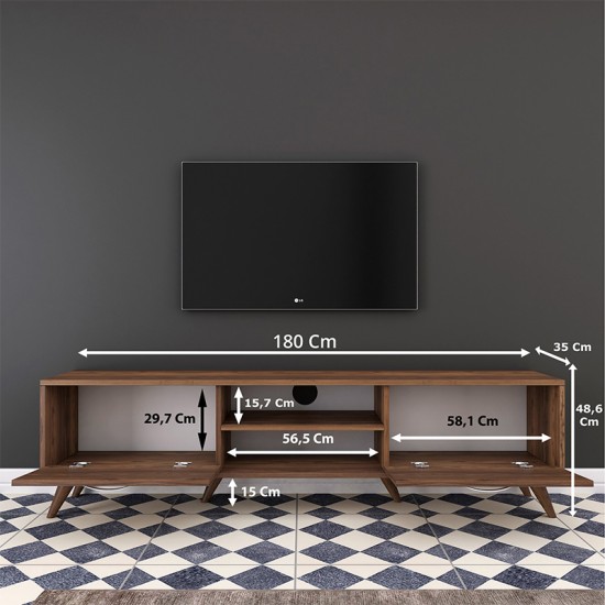 Έπιπλο τηλεόρασης Sabian pakoworld καρυδί 180x35x48,5εκ Έπιπλο τηλεόρασης Sabian pakoworld καρυδί 180x35x48,5εκ