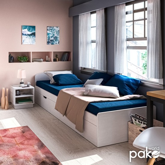 Κρεβάτι Regan pakoworld λευκό αποθηκευτικός χώρος 90x200εκ Κρεβάτι Regan pakoworld λευκό αποθηκευτικός χώρος 90x200εκ
