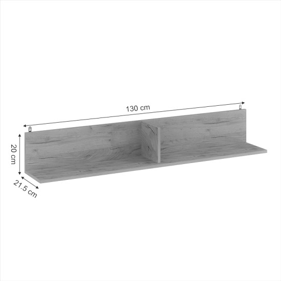 Ραφιέρα τοίχου Drowel pakoworld μελαμίνης σε oak απόχρωση 130x21.6x20εκ Ραφιέρα τοίχου Drowel pakoworld μελαμίνης σε oak απόχρωση 130x21.6x20εκ
