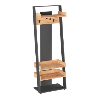 Έπιπλο εισόδου Sciove pakoworld σε ανθρακί-φυσική απόχρωση 70x40x200εκ