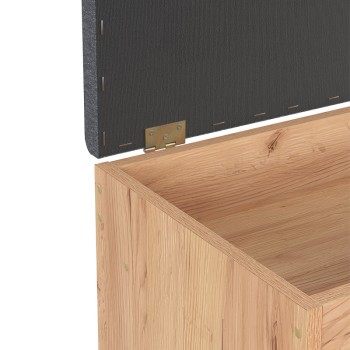 Έπιπλο εισόδου- σκαμπό- παπουτσοθήκη Oriental pakoworld σε oak απόχρωση 100x37.2x50εκ