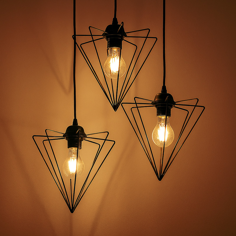 Φωτιστικό οροφής τρίφωτο Tebour pakoworld Ε27 μέταλλο μάυρο 30x30x75εκ