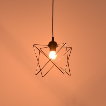 Φωτιστικό οροφής Langit pakoworld Ε27 μέταλλο μάυρο 18x18x65εκ