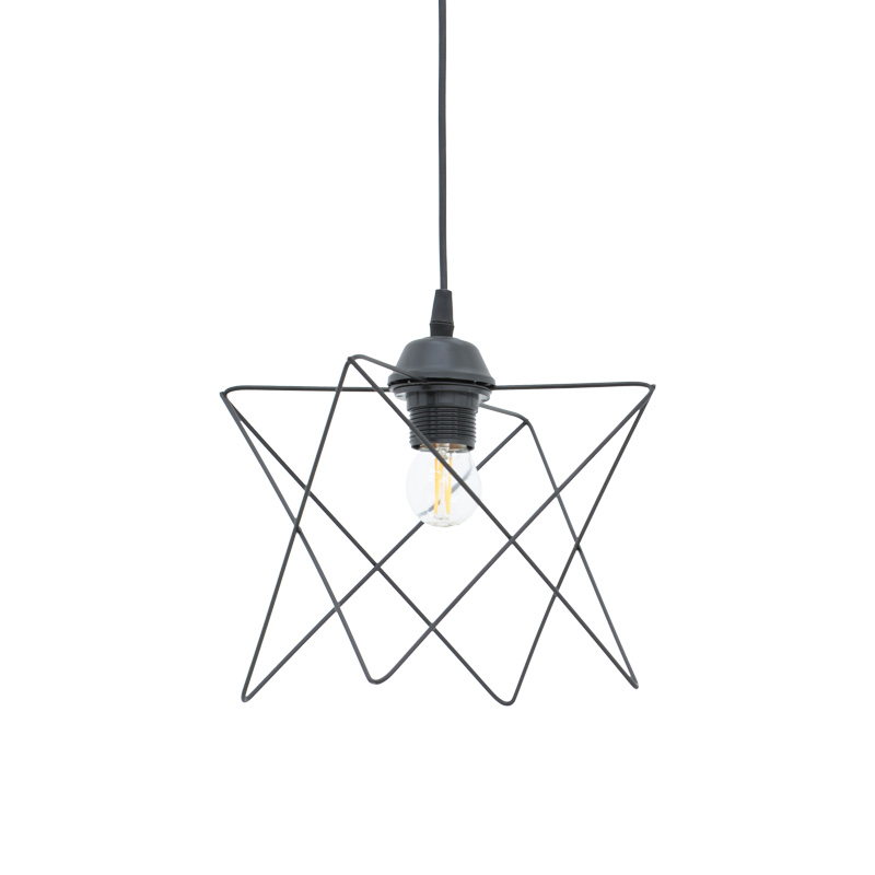 Φωτιστικό οροφής Langit pakoworld Ε27 μέταλλο μάυρο 18x18x65εκ