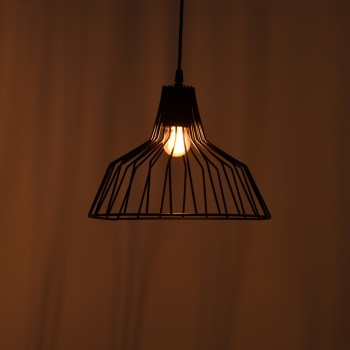 Φωτιστικό οροφής Derbea pakoworld Ε27 μέταλλο μαύρο Φ25x70εκ