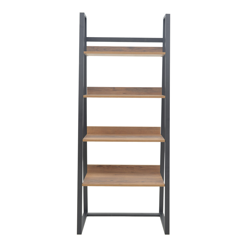 Βιβλιοθήκη Ryder pakoworld καρυδί-μαύρο 75x36x185εκ