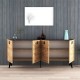 Μπουφές Jeslie pakoworld μελαμίνης oak-ανθρακί 180x40x79εκ Μπουφές Jeslie pakoworld μελαμίνης oak-ανθρακί 180x40x79εκ