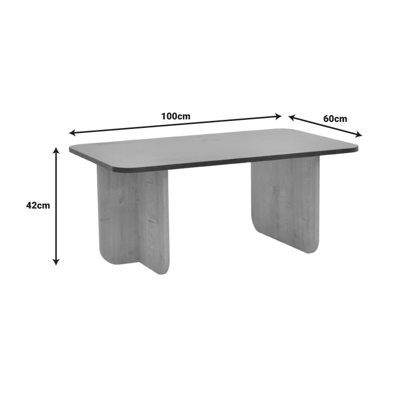 Τραπέζι Beca pakoworld σε oak-μαύρο απόχρωση 100x60x42εκ