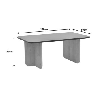 Τραπέζι Bοca pakoworld σε oak-κεραμιδί απόχρωση 100x60x42εκ