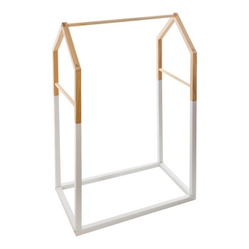 Παιδική κρεμάστρα Holen pakoworld ξύλο πεύκου σε φυσική με λευκή απόχρωση 60x37x100εκ