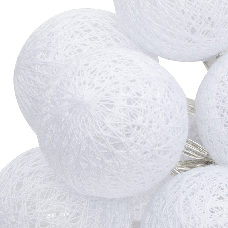 Διακοσμητικά λαμπάκια led Batoni pakoworld pvc σε λευκή απόχρωση Φ3.5x260εκ