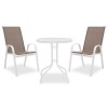 Τραπεζαρία κήπου Calan-Watson σετ 3τεμ pakoworld μέταλλο λευκό-textilene καφέ