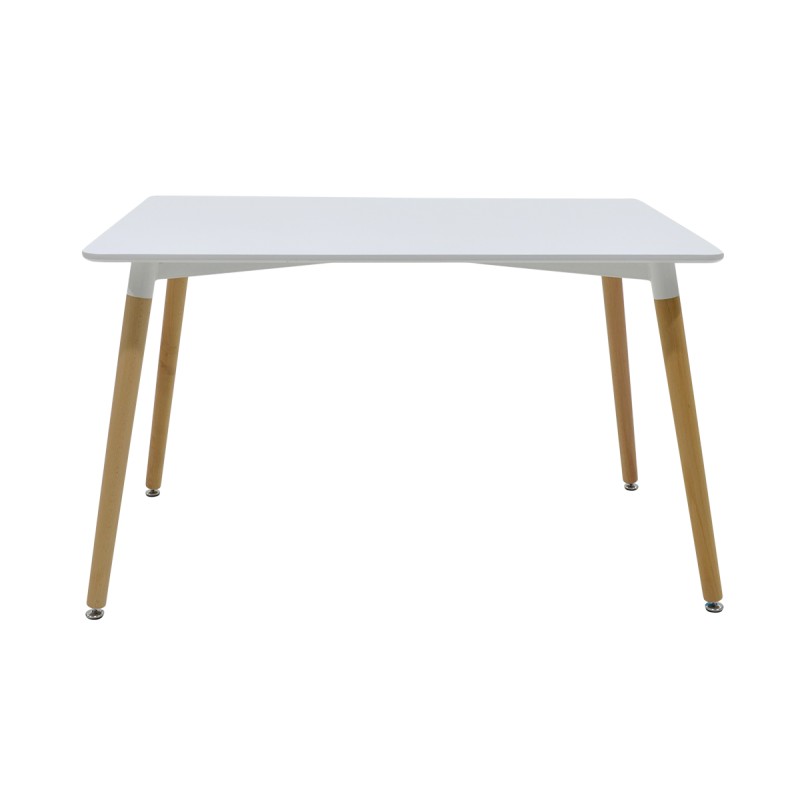 Tραπεζαρία Natali-Gaston σετ 5τμχ λευκό σε απόχρωση λευκό-φυσικό 120x80x73εκ