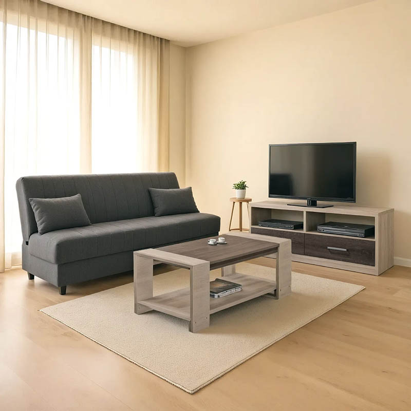 Φοιτητικό πακέτο επίπλων σαλονιού New Living pakoworld σετ 3 τμχ