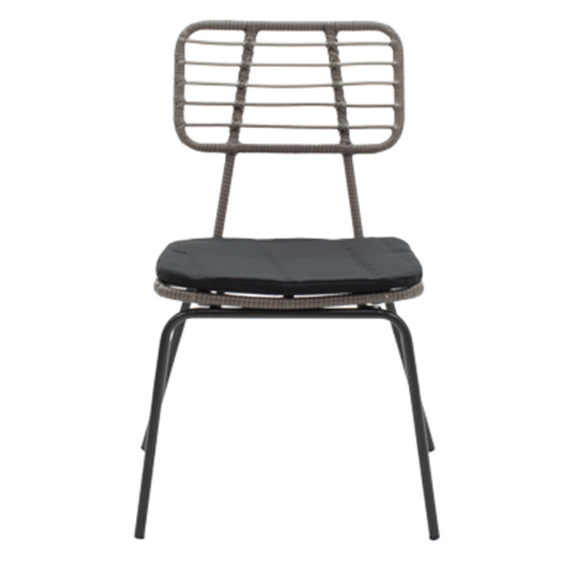 Τραπεζαρία Naoki - Kliton σετ 5τεμ pakoworld ανθρακί αλουμίνιο και μέταλλο σε μαύρη απόχρωση 80x80x74εκ