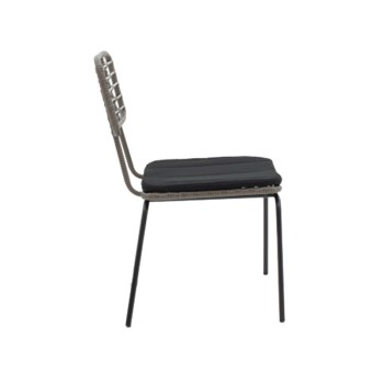 Τραπεζαρία Naoki - Kliton σετ 3τεμ pakoworld ανθρακί αλουμίνιο και μέταλλο σε μαύρη απόχρωση 80x80x74εκ