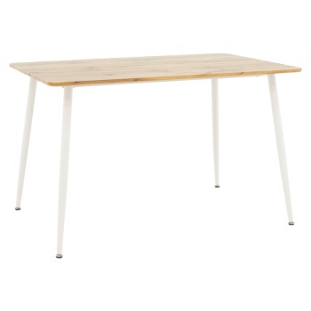 Τραπεζαρία Julita-Cuba pakoworld σετ 5τεμ pp-mdf σε λευκή-sonoma απόχρωση120x80x75εκ