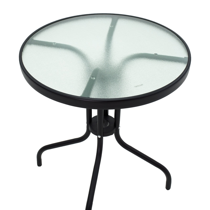 Τραπεζαρία Watson-Pomedon pakoworld σετ 3τεμ μέταλλο σε μαύρη απόχρωση