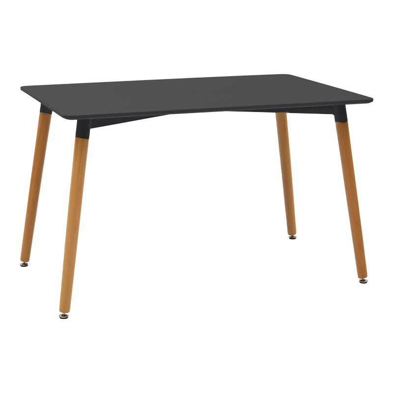 Τραπεζαρία Natali-Caron pakoworld σετ 5τεμ mdf σε μαύρη-φυσική απόχρωση 120x80x76εκ