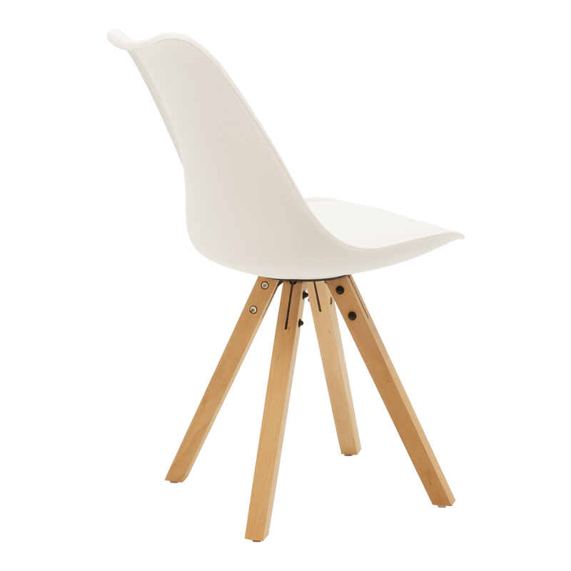 Τραπεζαρία Quana-Caron pakoworld σετ 5τεμ γυάλινο 8χιλ διάφανο - λευκό πόδι 120x70x75εκ