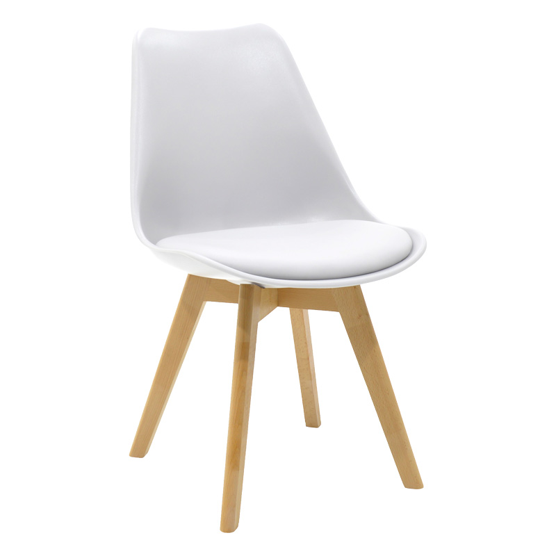 Τραπεζαρία Julita-Gaston σετ 5τεμ pakoworld MDF και ξύλο οξιάς σε λευκή-φυσική απόχρωση Φ80x73εκ