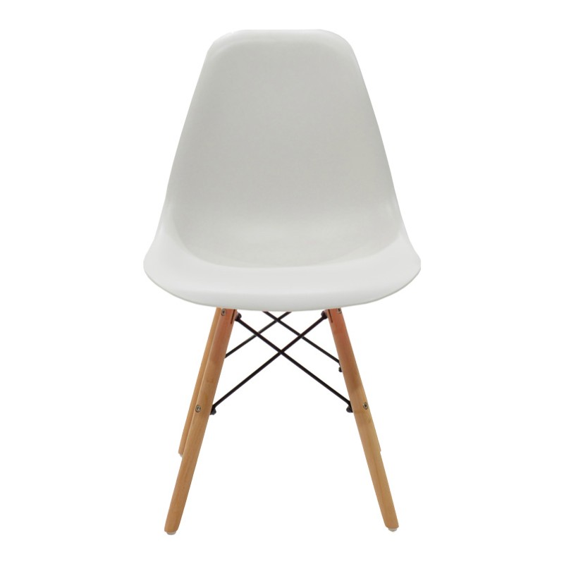 Τραπεζαρία Julita σετ 5τεμ pakoworld MDF και ξύλο οξιάς σε λευκή-φυσική απόχρωση Φ80x73εκ