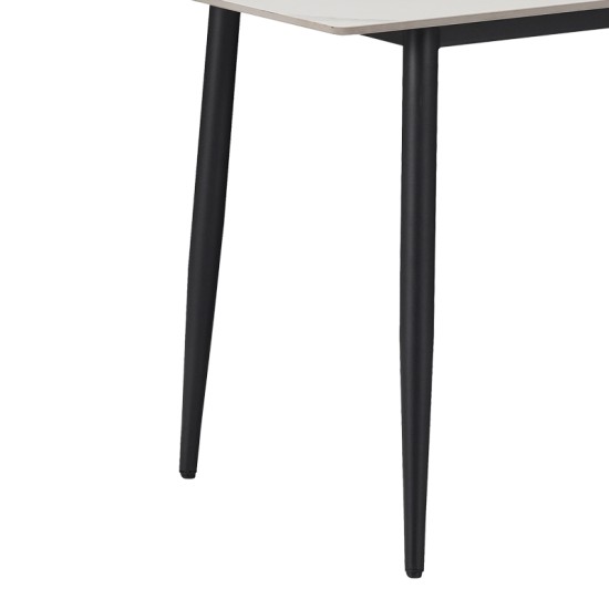 Τραπεζαρία Aurora I-Gustas pakoworld σετ 5τεμ sintered stone-μαύρο 120x60x75εκ