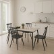 Τραπεζαρία Aurora I-Gustas pakoworld σετ 5τεμ sintered stone-μαύρο 120x60x75εκ