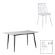 Τραπεζαρία Aurora I-Gustas pakoworld σετ 5τεμ sintered stone-μαύρο-λευκό 120x60x75εκ Τραπεζαρία Aurora I-Gustas pakoworld σετ 5τεμ sintered stone-μαύρο-λευκό 120x60x75εκ