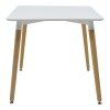 Τραπεζαρία Natali-Noor pakoworld σετ 3τεμ  MDF λευκό-μπεζ-πόδια φυσικό 80x80x76εκ