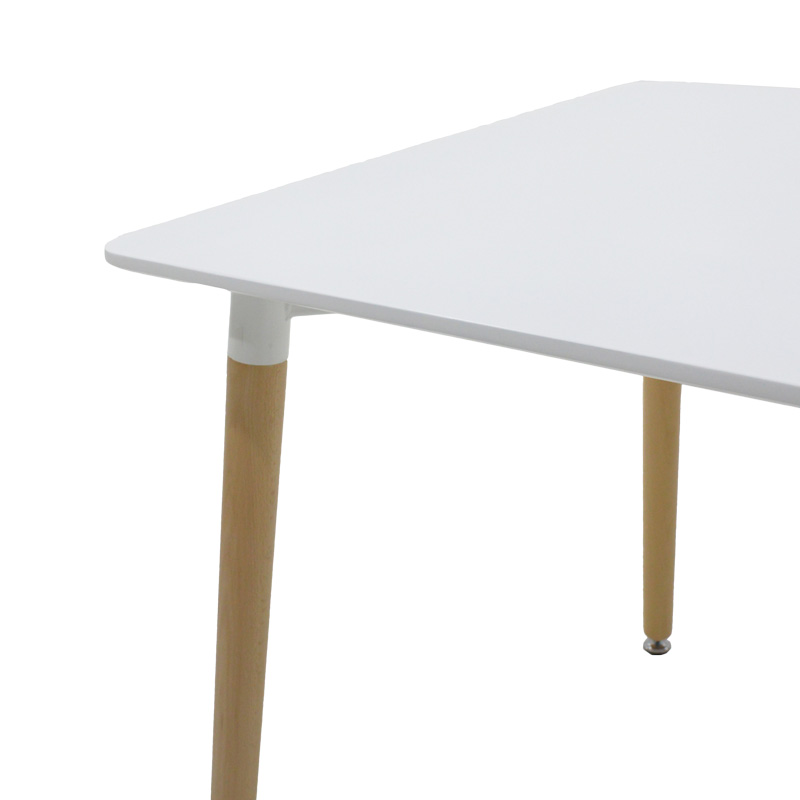 Τραπεζαρία Natali-Noor pakoworld σετ 3τεμ  MDF λευκό-μπεζ-πόδια φυσικό 80x80x76εκ