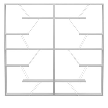 Βιβλιοθήκη Tars pakoworld γκρι-λευκό 168x24x157εκ