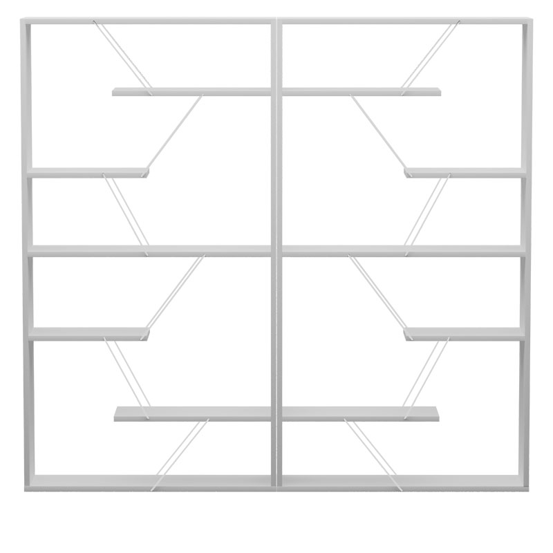Βιβλιοθήκη Tars pakoworld γκρι-λευκό 168x24x157εκ