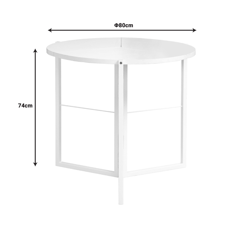 Τραπέζι Talen pakoworld σε λευκή απόχρωση Φ80x74εκ