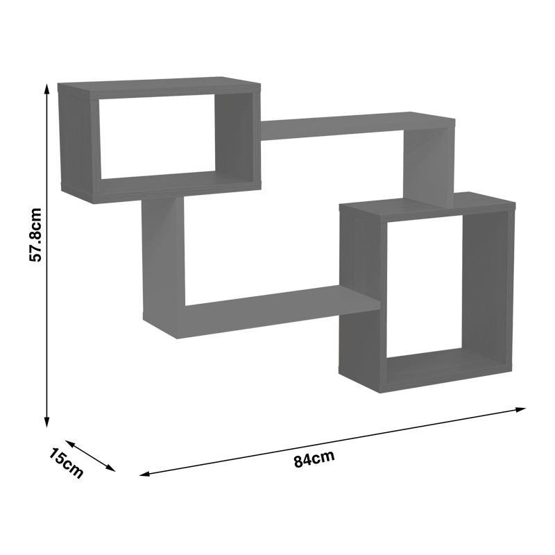 Ράφι τοίχου Beldra pakoworld σε φυσική απόχρωση με λευκό 84x15x57.8εκ