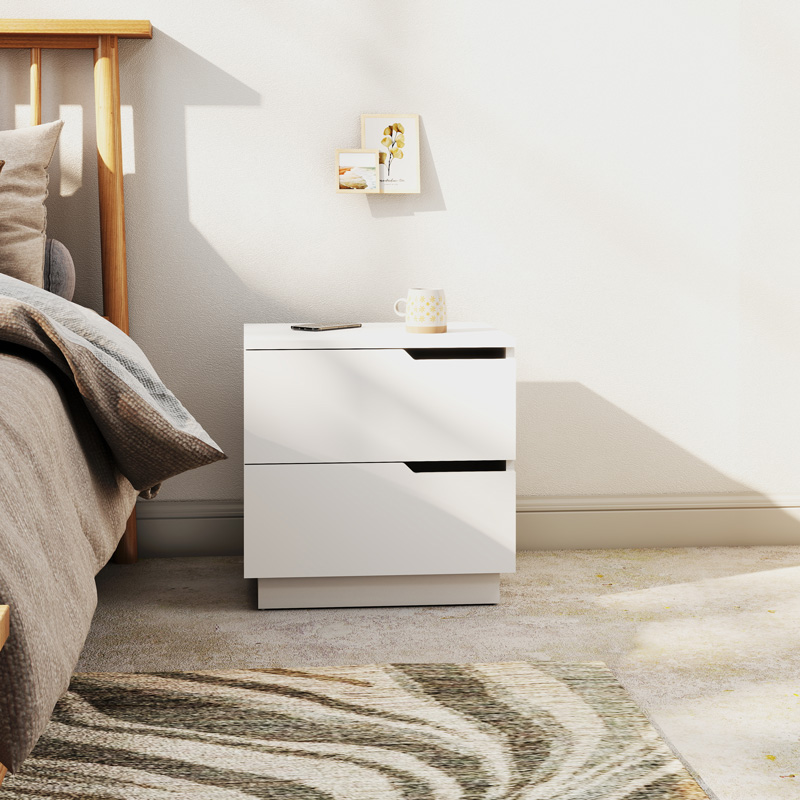 Κομοδίνο Verena I pakoworld σε λευκή απόχρωση 48x40x48εκ