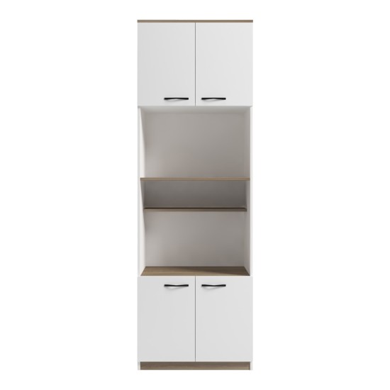 Ντουλάπα κουζίνας Rowan pakoworld σε λευκή-sonoma απόχρωση 60x42x182εκ Ντουλάπα κουζίνας Rowan pakoworld σε λευκή-sonoma απόχρωση 60x42x182εκ
