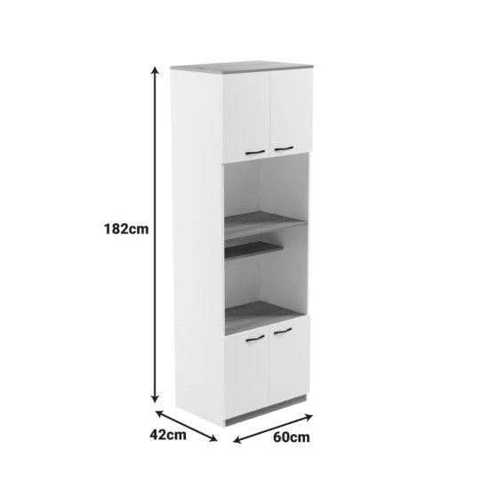 Ντουλάπα κουζίνας Rowan pakoworld σε λευκή-sonoma απόχρωση 60x42x182εκ Ντουλάπα κουζίνας Rowan pakoworld σε λευκή-sonoma απόχρωση 60x42x182εκ