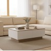 Τραπέζι σαλονιού Winey pakoworld σε sonoma-λευκή απόχρωση 90x60x31.5εκ