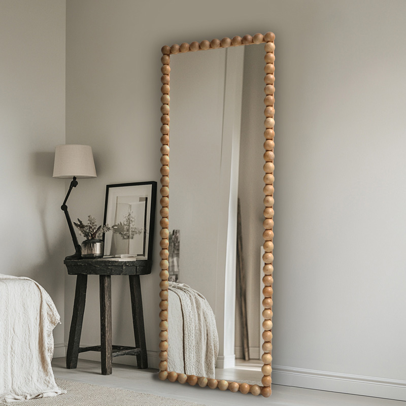 Καθρέπτης Ledalo pakoworld ξύλο σε φυσική απόχρωση 45x4.5x130εκ