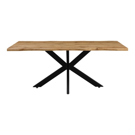 Tραπέζι Gilman pakoworld MDF sonoma-μαύρο 180x90x75εκ Tραπέζι Gilman pakoworld MDF sonoma-μαύρο 180x90x75εκ