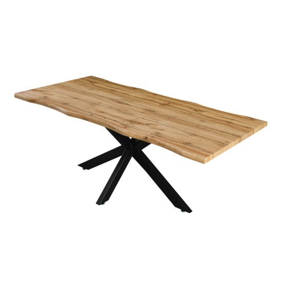 Tραπέζι Gilman pakoworld MDF sonoma-μαύρο 180x90x75εκ Tραπέζι Gilman pakoworld MDF sonoma-μαύρο 180x90x75εκ