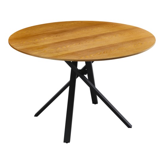 Tραπέζι Cerco pakoworld sonoma mdf και μαύρο μεταλλικό πόδι Φ120x75εκ Tραπέζι Cerco pakoworld sonoma mdf και μαύρο μεταλλικό πόδι Φ120x75εκ