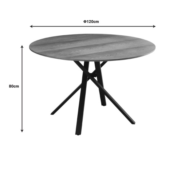 Tραπέζι Cerco pakoworld sonoma mdf και μαύρο μεταλλικό πόδι Φ120x75εκ Tραπέζι Cerco pakoworld sonoma mdf και μαύρο μεταλλικό πόδι Φ120x75εκ
