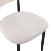 Καρέκλα Folegio pakoworld μπουκλέ σε κρεμ απόχρωση με μαύρα πόδια 50x57x79.5εκ