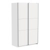 Ντουλάπα ρούχων Kawen pakoworld δίφυλλη με συρόμενες πόρτες λευκό 116.5x60x203εκ