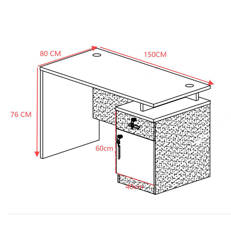 Γραφείο εργασίας επαγγελματικό Oscar pakoworld σε καρυδί-ανθρακί απόχρωση 150x80x76εκ