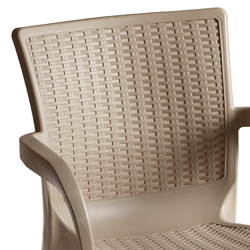 Τραπεζαρία Groovy-Festive pakoworld σετ 5τεμ PP cappuccino 80x80x74,5εκ.